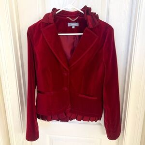 Cass Velvety Maroon Blazer, Size 10P